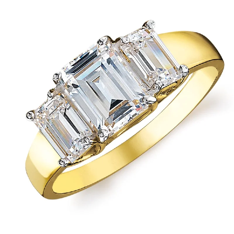 Jewelry Flash Sale – Stylish Designs At Unbeatable Rates 6 ct. t.w. Emerald Cut Trilogy Ring