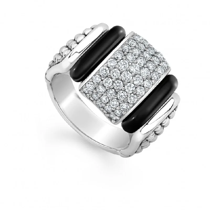 Exclusive Jewelry Discounts – Shop Now For Savings Black Caviar Ceramic Caviar Diamond Statement Ring