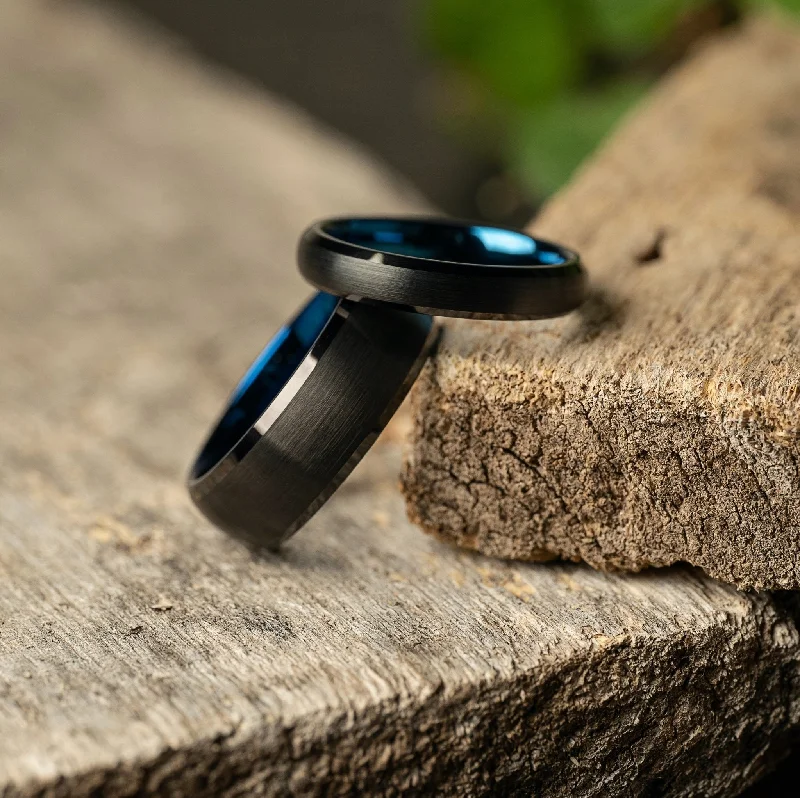 Timeless Elegance At Unbelievable Discounts Black Tungsten Ring - Couples Package