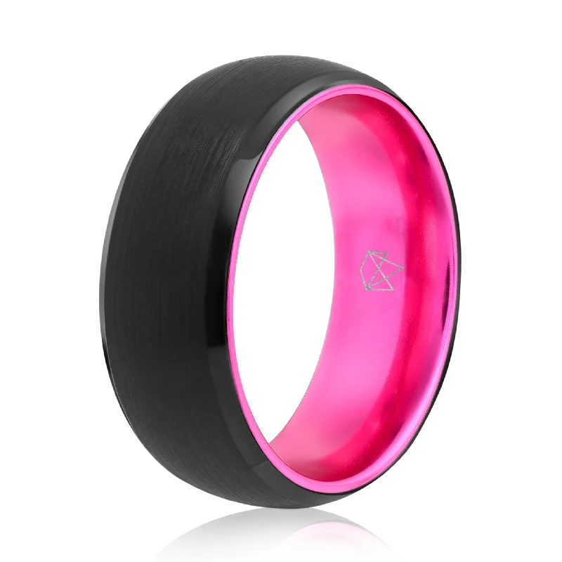 Shop Jewelry That Shines Without The High Price Tungsten Ring (Black) - Resilient Pink