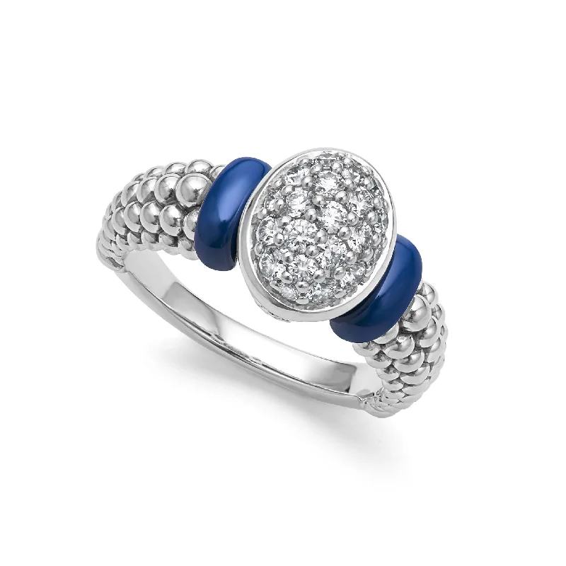 Luxury Jewelry At Unbeatable Discounts Blue Caviar Oval Ceramic Caviar Diamond Ring