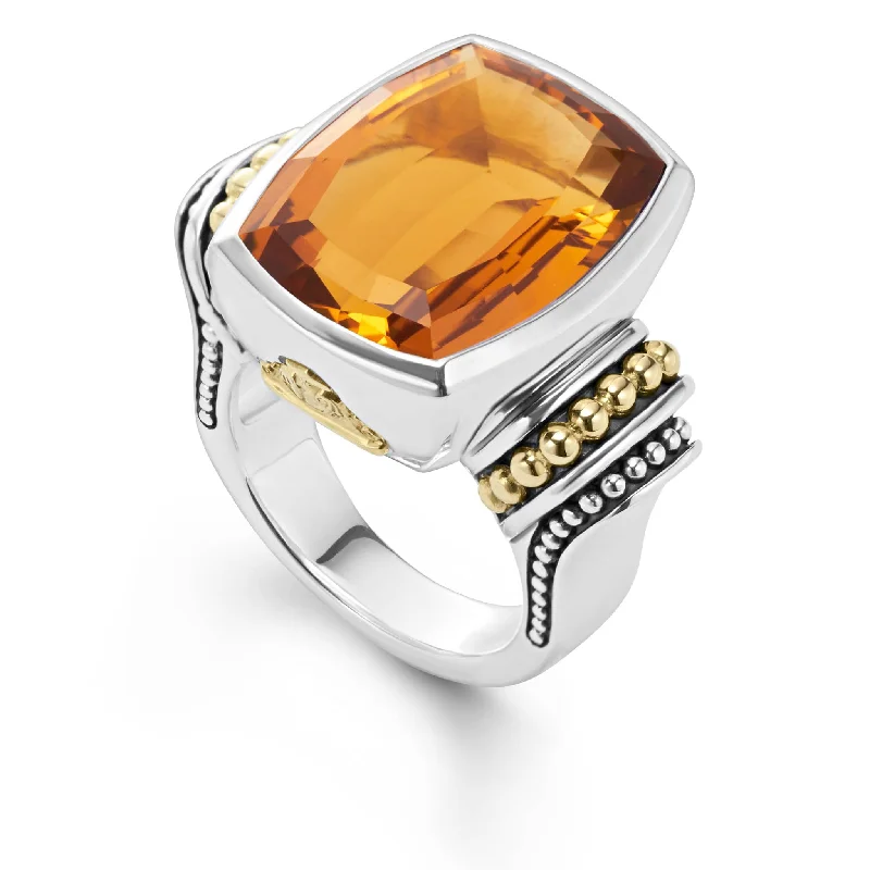 Premium Diamond Jewelry For Unforgettable Moments Caviar Color Large Citrine Statement Ring