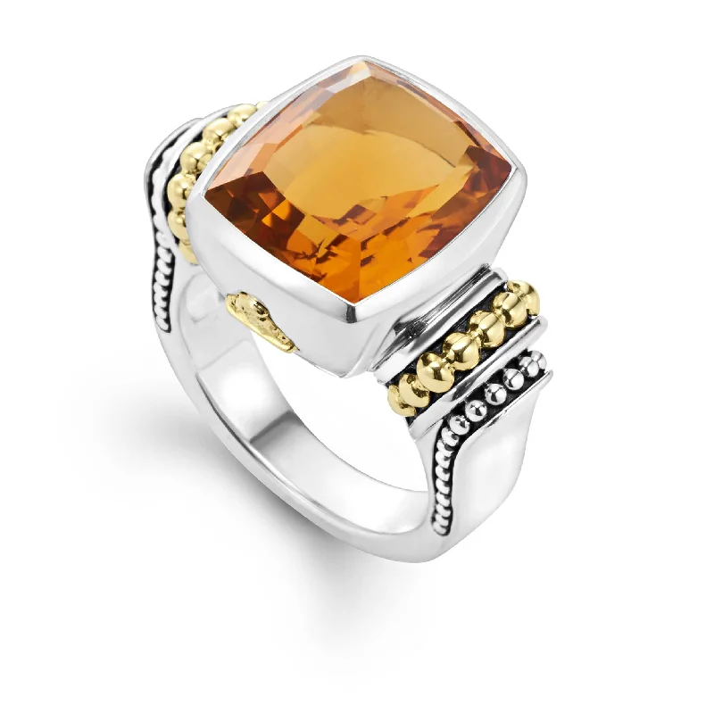 Flash Sale On Exquisite Jewelry – Don't Miss Out Caviar Color Small Citrine Statement Ring