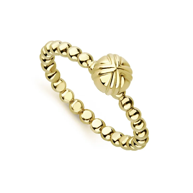 Elegant Jewelry, Affordable Luxury – Shop Now Caviar Gold 18K Gold Flower Bud Ring