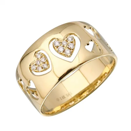 Trending Jewelry Now At Unbeatable Prices Diamond Cigar Cutout/Diamond Hearts Ring