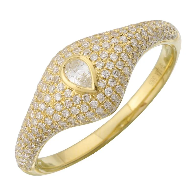 Sparkle More For Less – Jewelry Sale Happening Now Domed Mixed Shape Pave Signet Rings