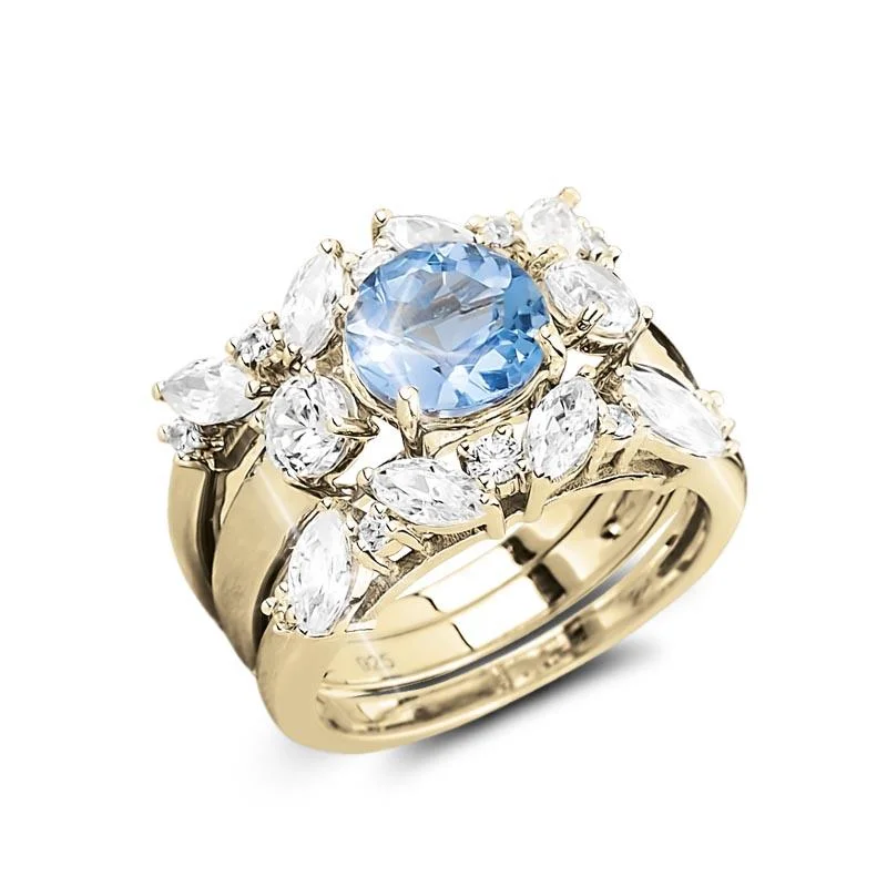 Trending Jewelry Styles Now At Limited-Time Discounts Isla Blue Topaz Trio Bridal Ring