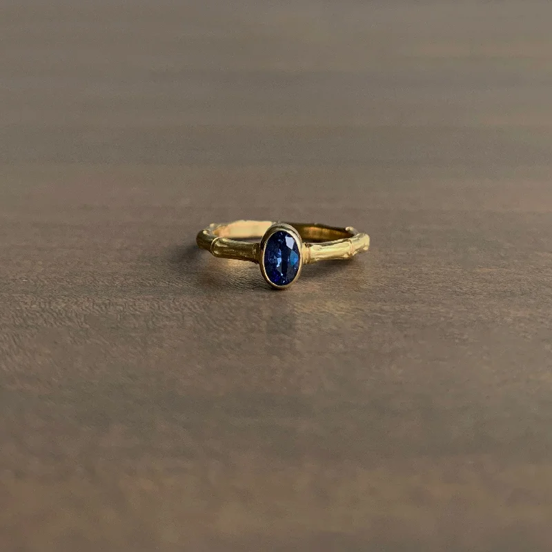 Luxury Jewelry Clearance – Shop Premium Styles Now Blue Sapphire Bamboo Band Ring