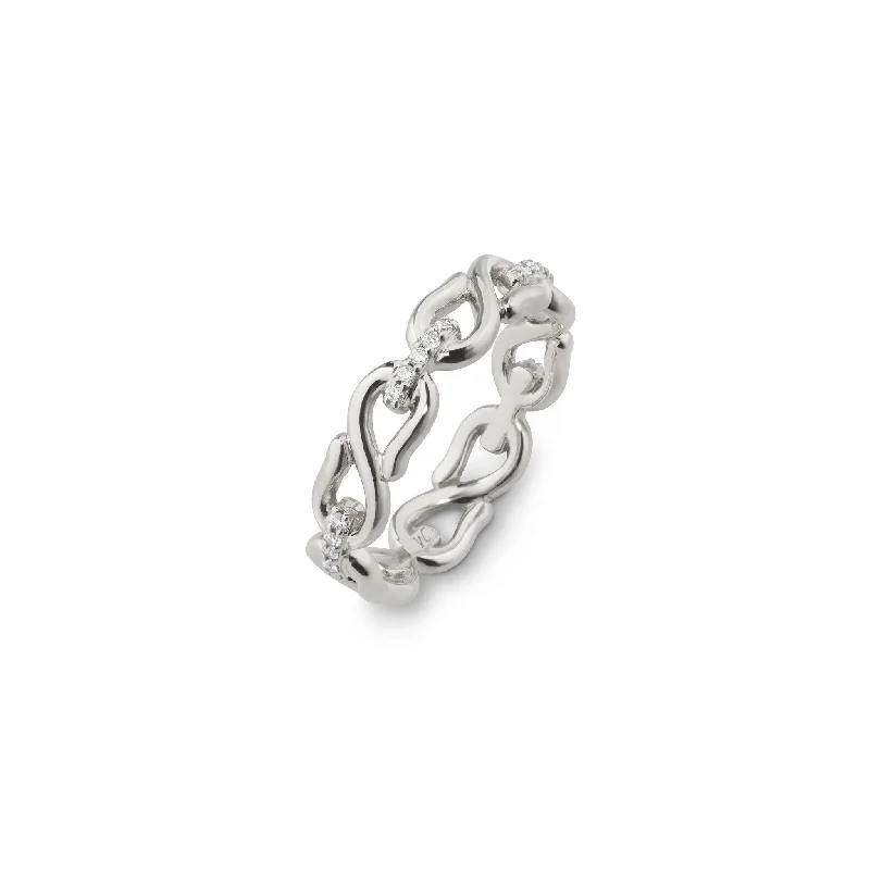 Timeless Elegance At Unbelievable Discounts Pave Sapphire Infinity Stackable Ring