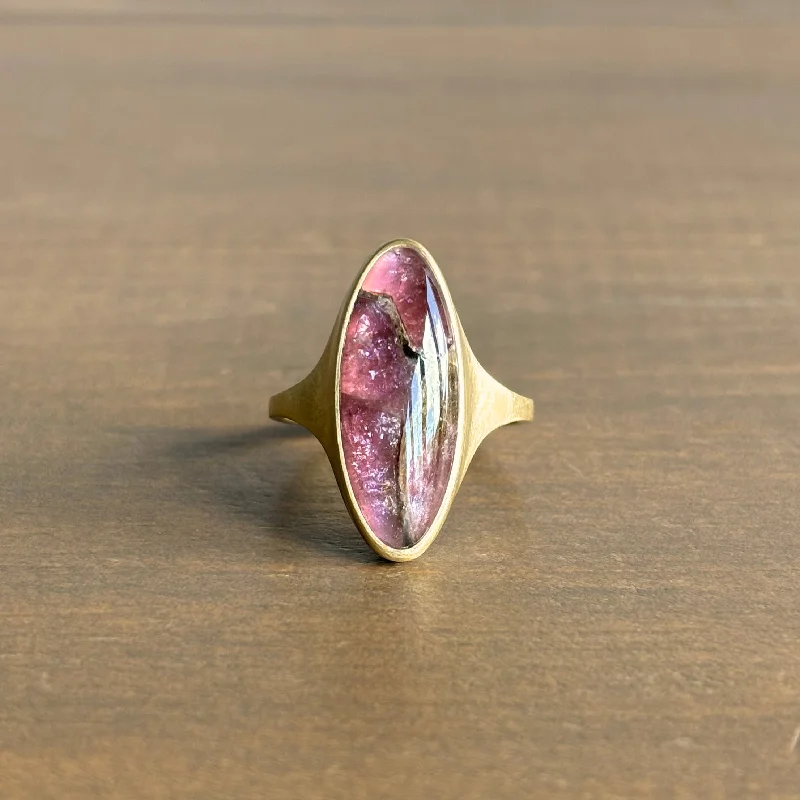 Trending Jewelry Now Available At Exclusive Prices Pink Watercolor Tourmaline Elongated Oval Cast Ring