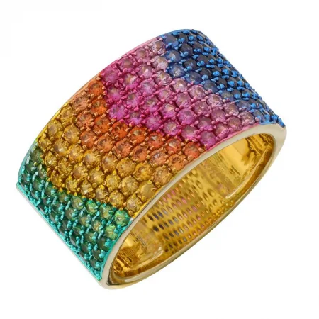 Jewelry Clearance Sale – Final Reductions Rainbow Pave Cigar Ring