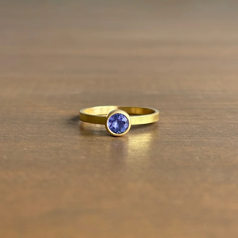 Timeless Jewelry At Special Discount Rates Round Faceted Tanzanite Stacking Ring