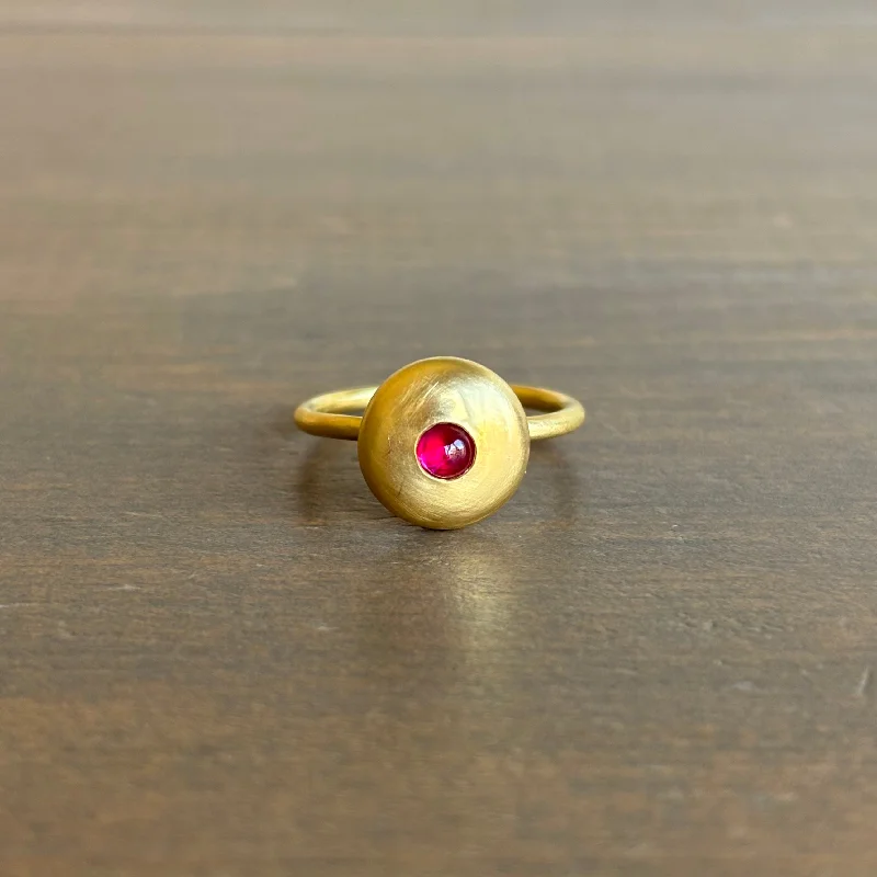 Fashion-Forward Geometric Jewelry For Contemporary Style Ruby Pod Ring