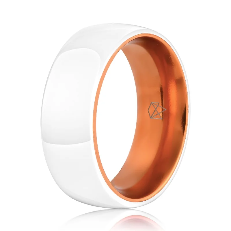 Exclusive Jewelry Sale Event – Shop Now White Ceramic Ring - Resilient Orange