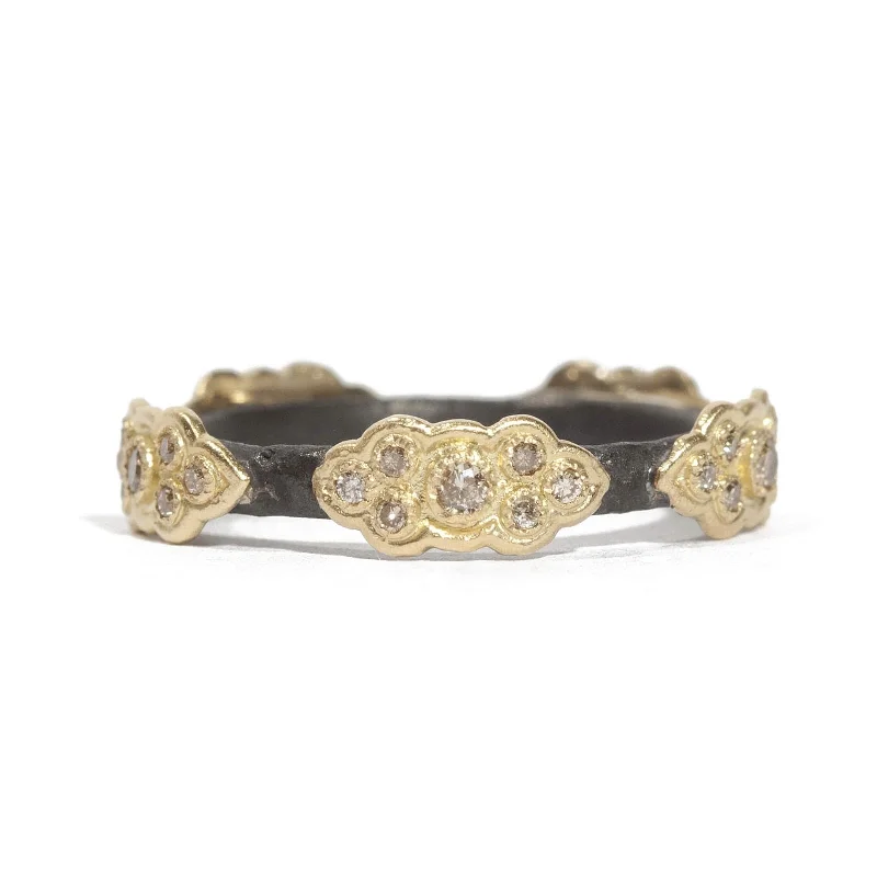 Affordable Elegance – Special Jewelry Sale Now Live Old World Scroll Station Band with Champagne Diamonds