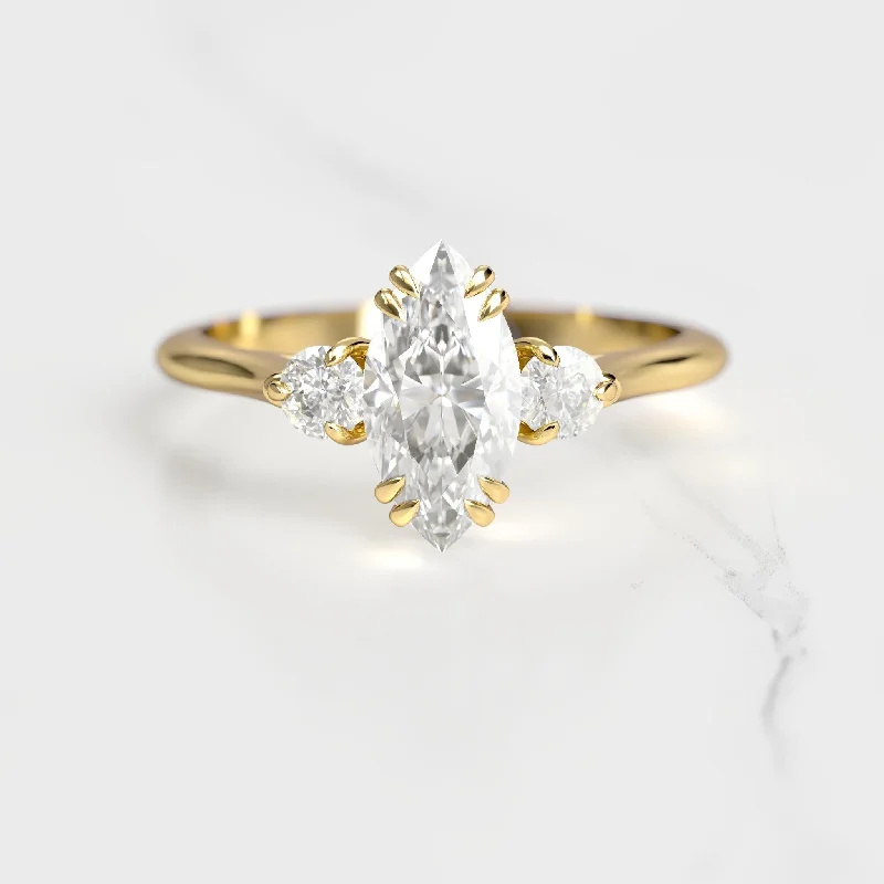 Fashion-Forward Jewelry At Exclusive Discounts Marquise Diamond Ring With Accent Stones