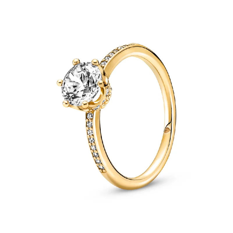 Fashion-Forward Jewelry At Incredible Prices Clear Sparkling Crown Solitaire Ring