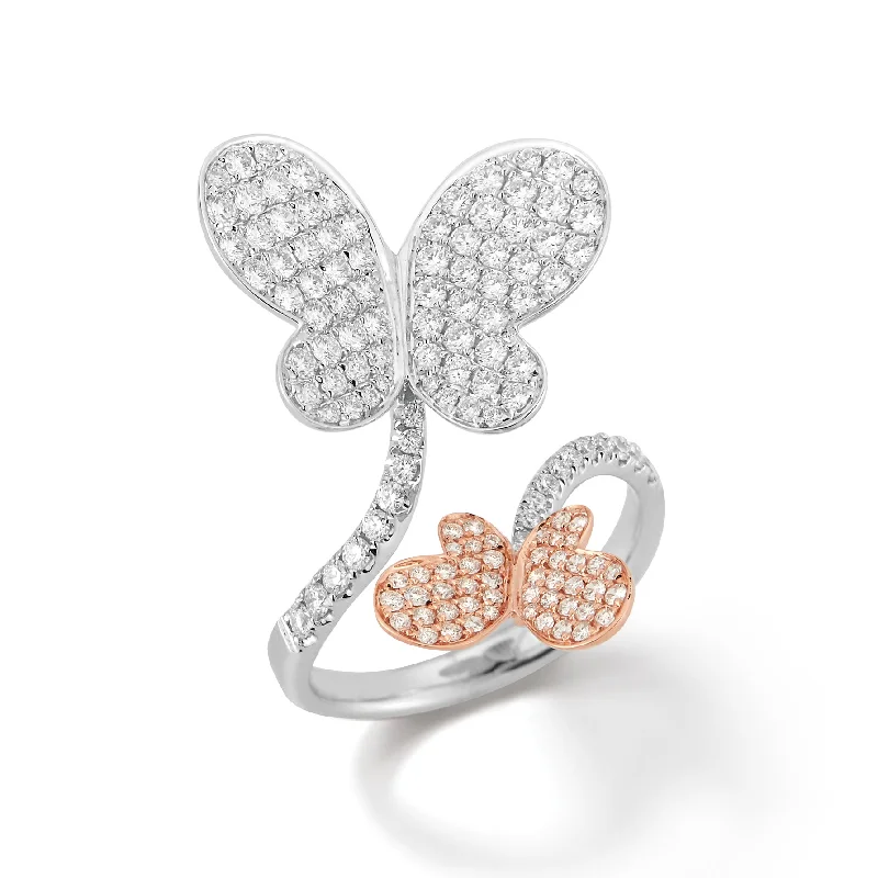 Seasonal Jewelry Deals – Elevate Your Style Two-tone Diamond Butterfly Ring