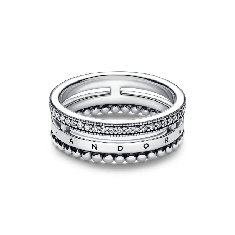 The Ultimate Jewelry Sale – Shop Premium Styles Pandora Signature Logo Pavé & Beads Ring