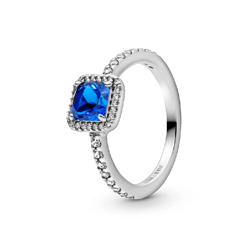 Bestselling Jewelry At Special Promotional Rates Blue Square Sparkle Halo Ring