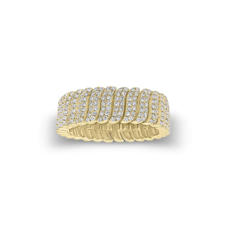 Grab Stylish Jewelry Before The Sale Ends Pave Diamond Wave Band