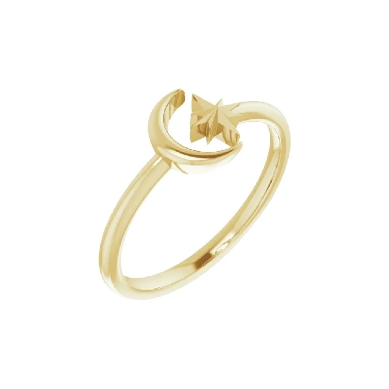 Flash Sale On Stunning Jewelry – Don't Miss Out Star & Crescent Moon Ring