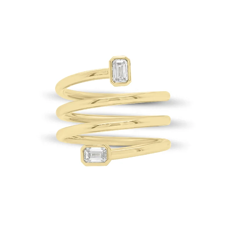 Eco-Friendly Sustainable Jewelry For Conscious Buyers Emerald-Cut Diamond Wrap Ring