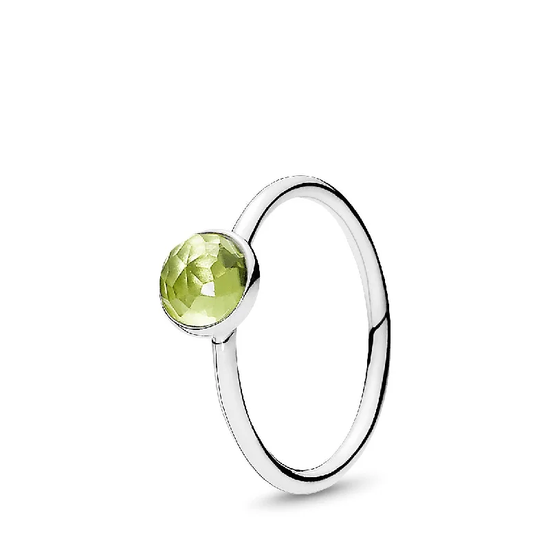 Big Discounts On Elegant Jewelry Collections August birthstone silver ring with peridot, 6 mm