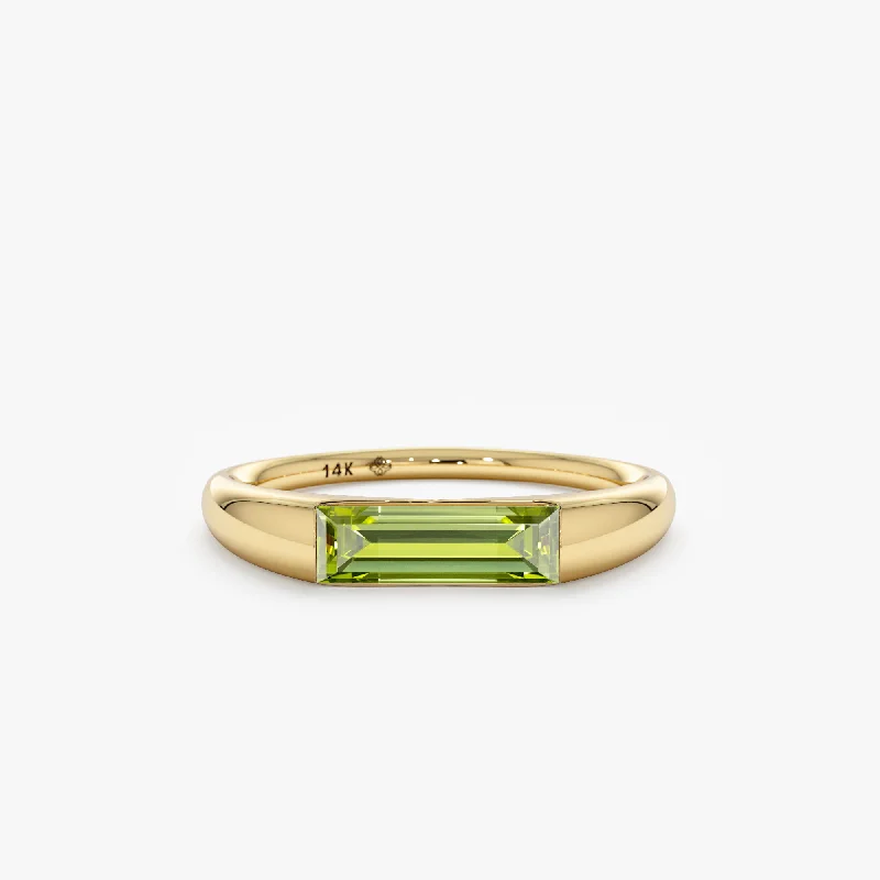 Holiday Jewelry Sale – Perfect Gifts At The Best Prices Baguette Peridot Signet Ring, Arielle