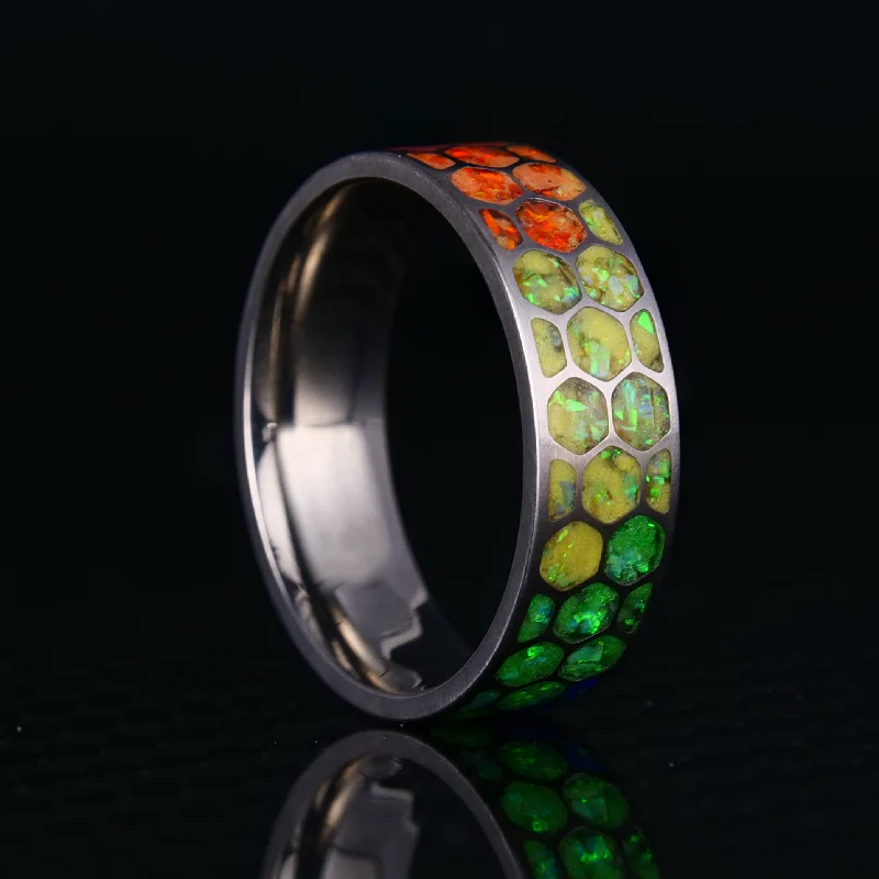 Make Your Outfit Shine With Discounted Jewelry Custom Opal Gradient Glowstone Ring