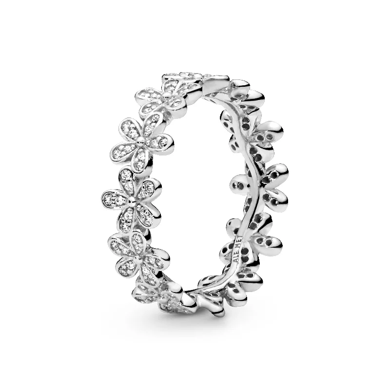 Luxury Jewelry Now At Special Promotional Rates Daisy silver ring with cubic zirconia