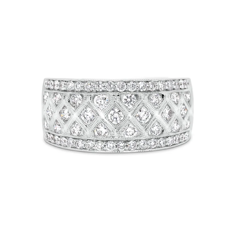 Chic And Stylish Jewelry At Exclusive Prices Diamond Trellis Pattern Fashion Ring