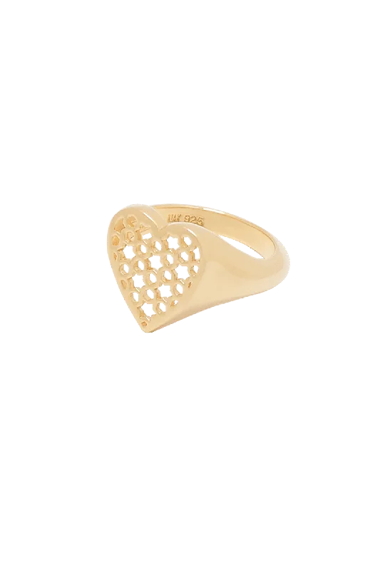 Luxury Jewelry Sale – Elegant Styles At Unbeatable Prices Heart Signet Ring Gold Plated