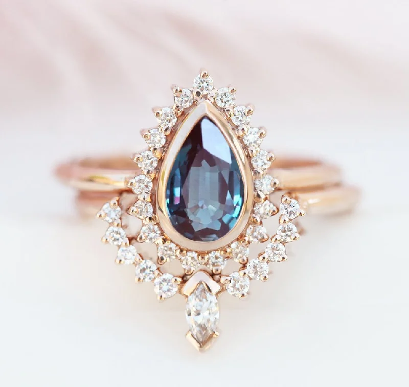 Jewelry Clearance Event – Last Chance For Stunning Deals Sandra Pear Alexandrite Ring