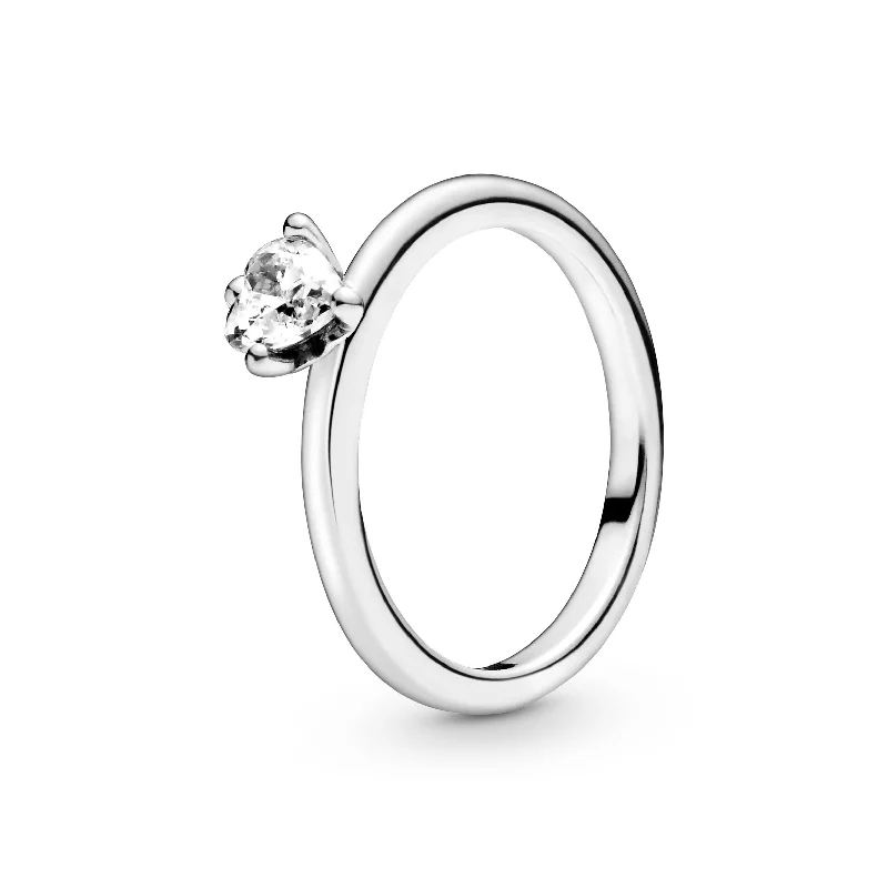 The Perfect Jewelry Piece At The Perfect Price Heart sterling silver ring with clear cubic zirconia