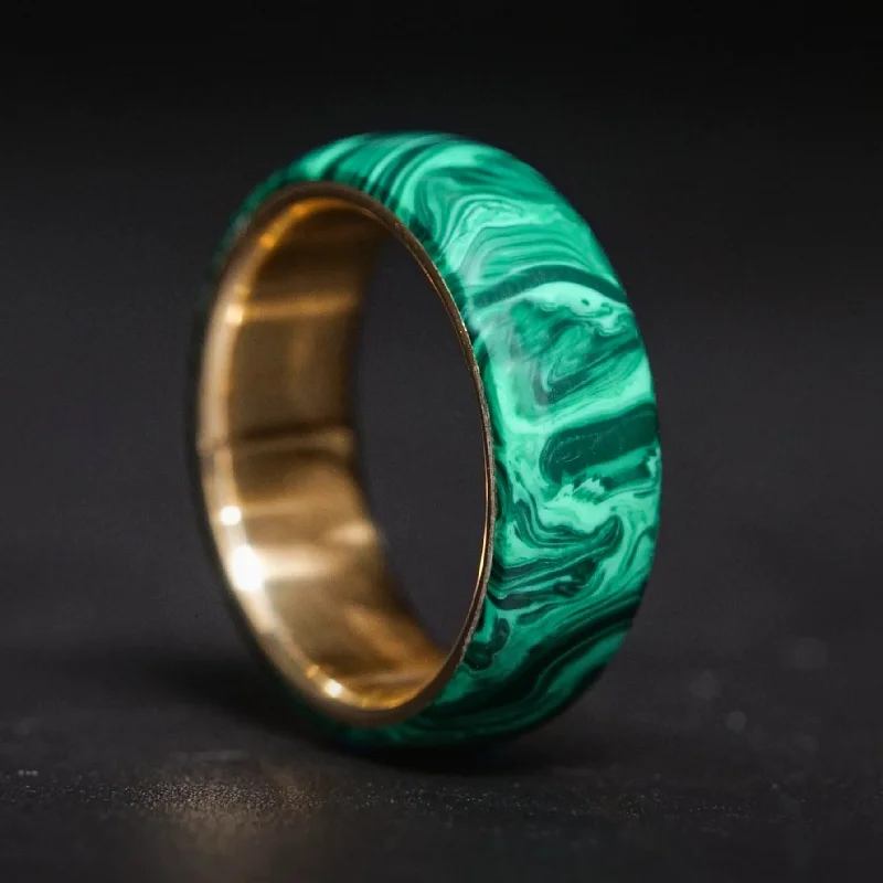 Accessorize For Less – Luxury Jewelry At Affordable Prices Malachite Trustone and Gold Ring