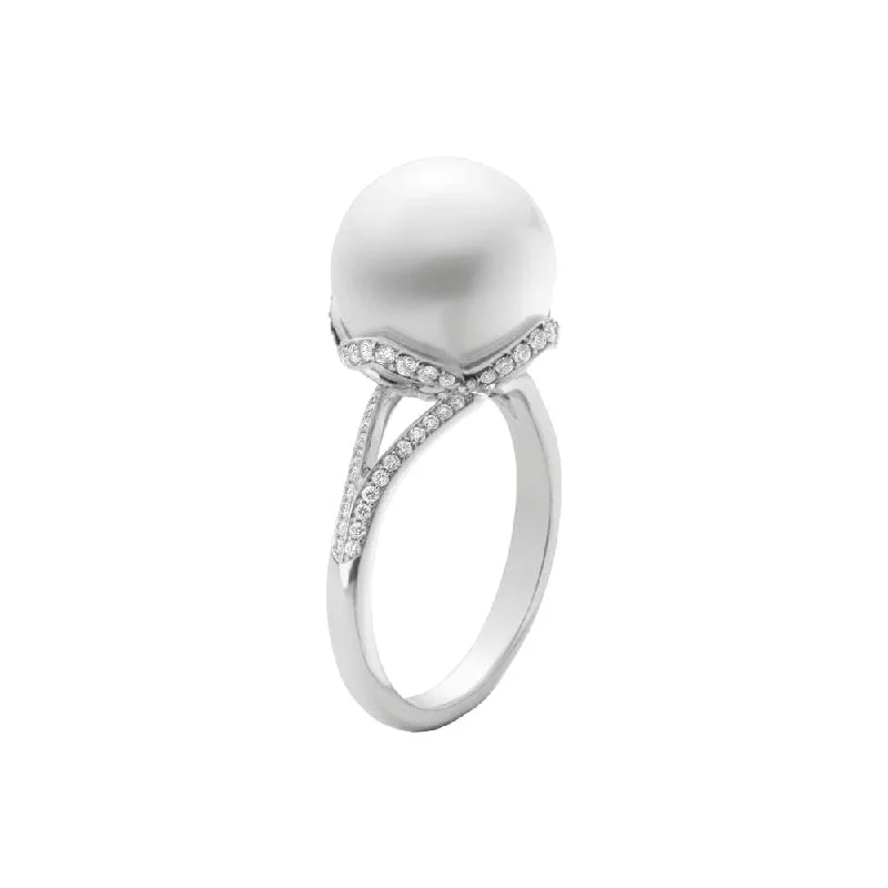 Breathtaking Jewelry At Limited-Time Savings White South Sea and Diamond Classic Embrace Ring