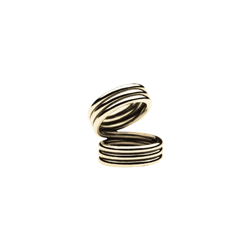 Classic And Modern Jewelry Styles On Sale Triple Viper Ring Gold Plated