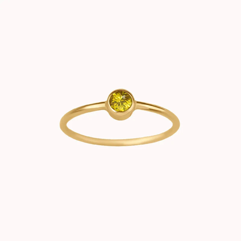 Romantic Heart-Shaped Jewelry For Special Gifts November Birthstone Ring ∙ Yellow Topaz