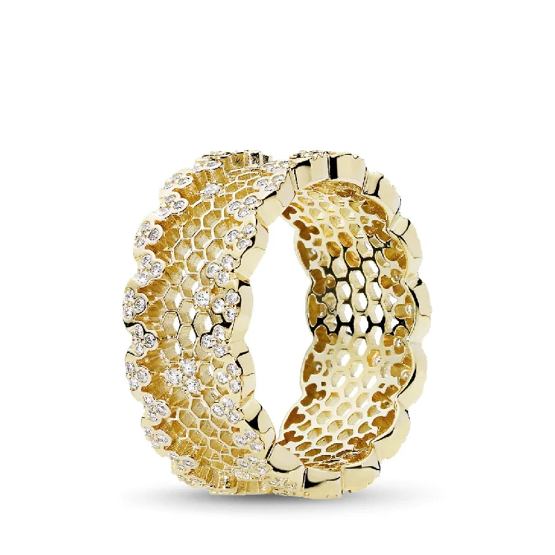 Affordable Luxury Jewelry For Every Occasion 14k Gold Plated  ring with clear cubic zirconia