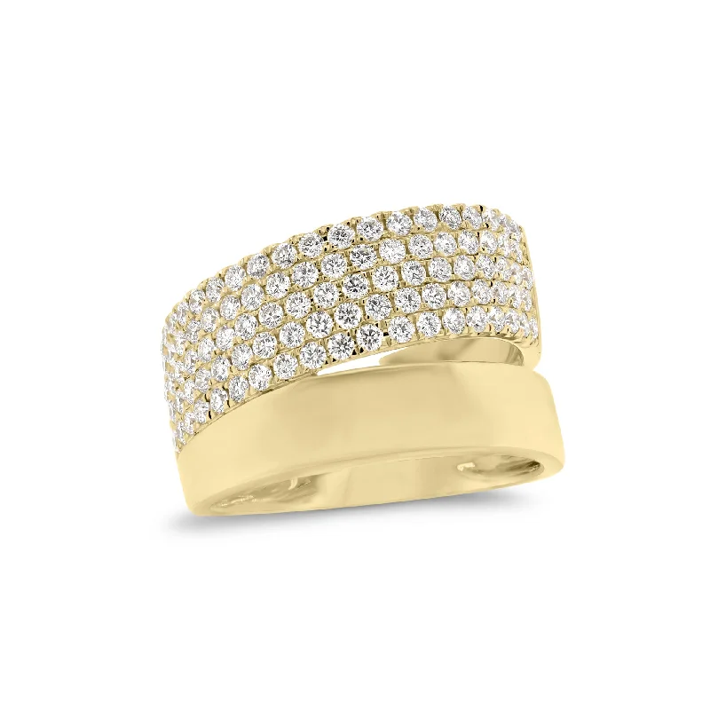 Best-Selling Jewelry Styles Now At Exclusive Discounts Pave Diamond & Gold Double Band Ring