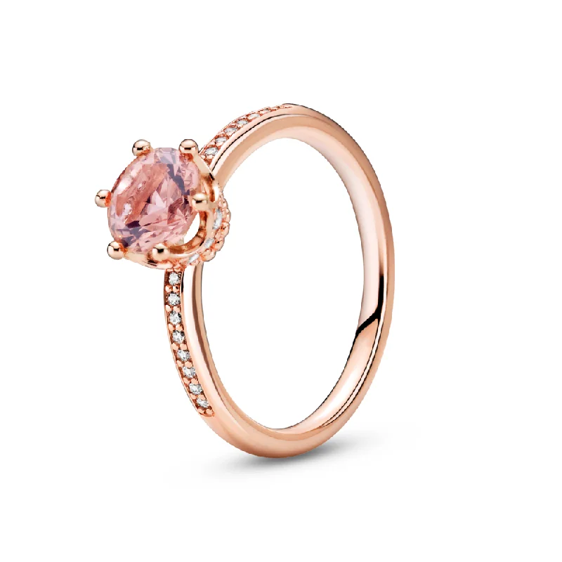 Dazzle With Discounts – Shop Jewelry On Sale Pink Sparkling Crown Solitaire Ring