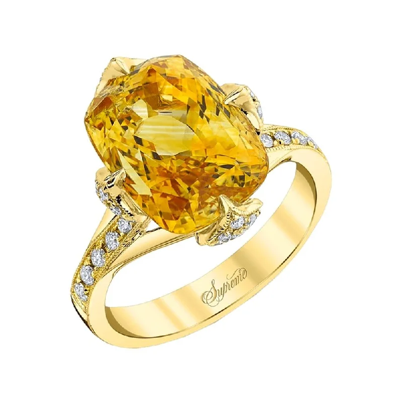 Get The Jewelry You Love At A Price You Love Yellow Sapphire and Diamond Cocktail Ring