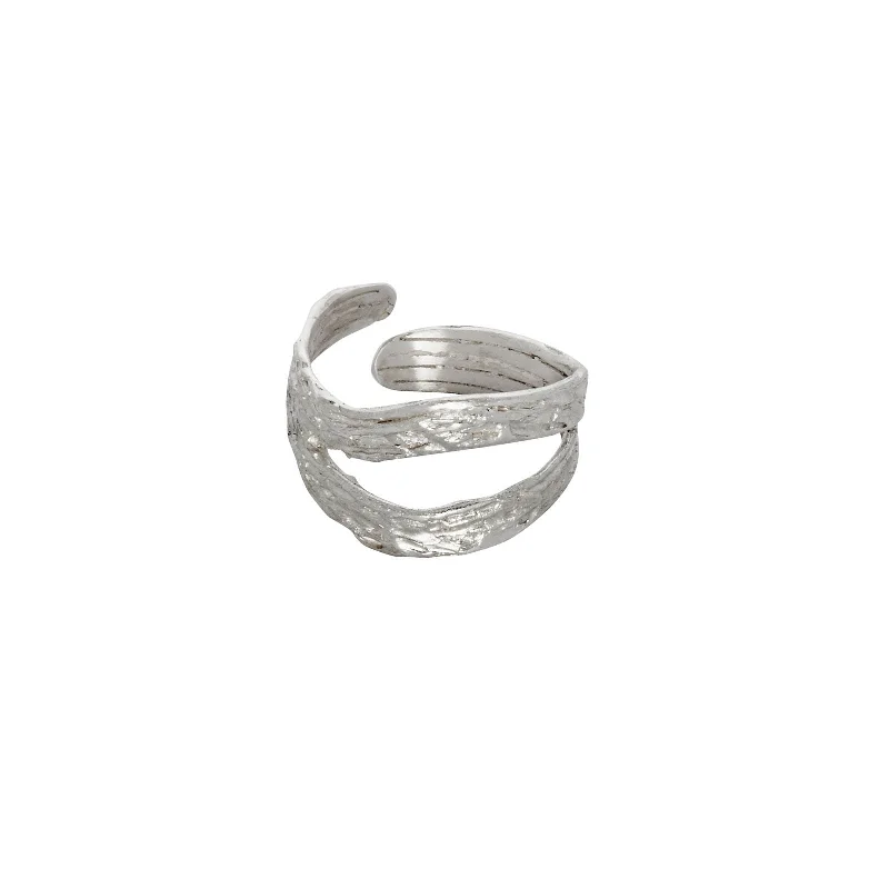 Premium Jewelry Now Available At Special Discounts Wave Double Ring Silver