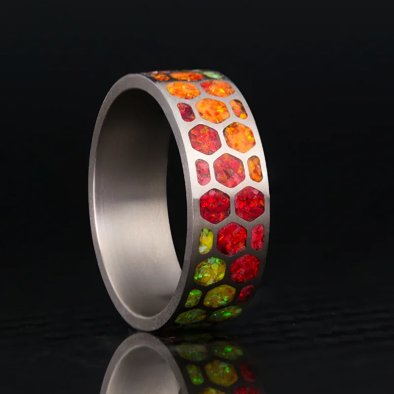 Make Every Moment Shine – Jewelry Discounts Available Solar Flame Hexagon Glowstone Ring