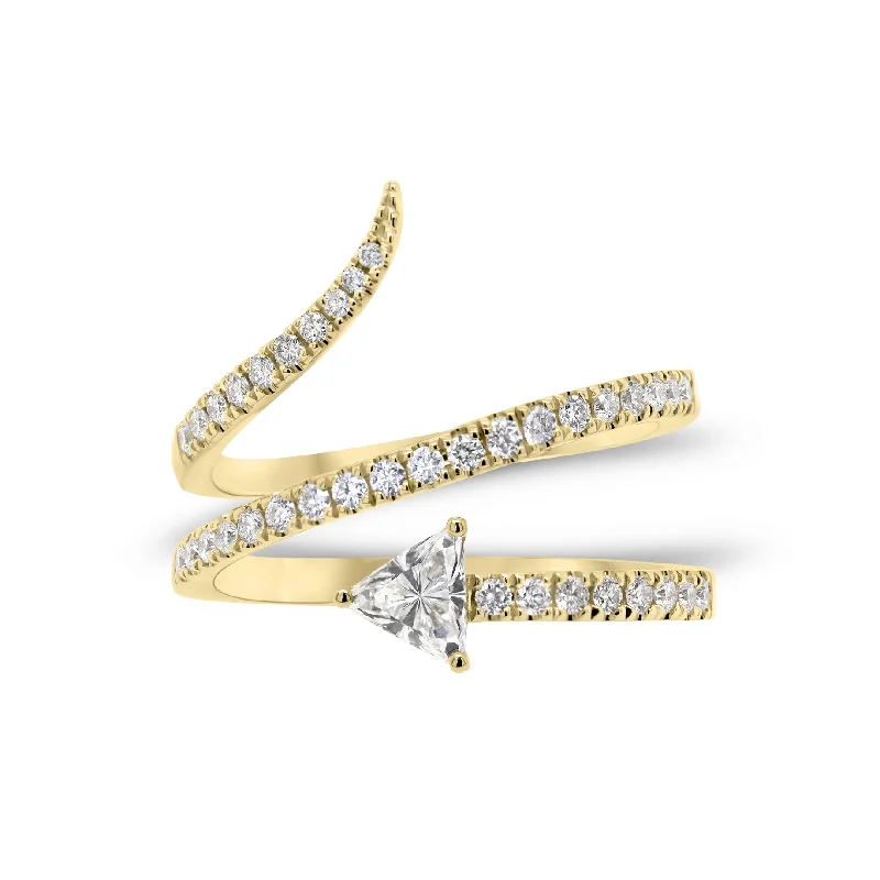 Final Call For Exquisite Jewelry At Reduced Rates Trillion-Cut Diamond Wrap Ring