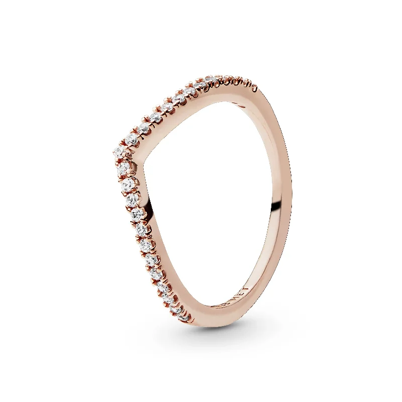 Bestselling Jewelry Now On Sale – Elevate Your Look Wishbone 14k Rose Gold-plated ring with clear cubic zirconia