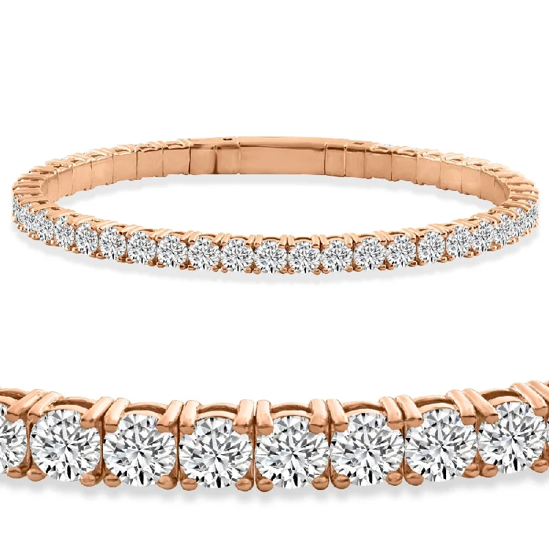 Exclusive Jewelry Sale – Sparkle For Less 10Ct TW Diamond Flexible Tennis Bracelet Bangle 14k Gold Lab Grown