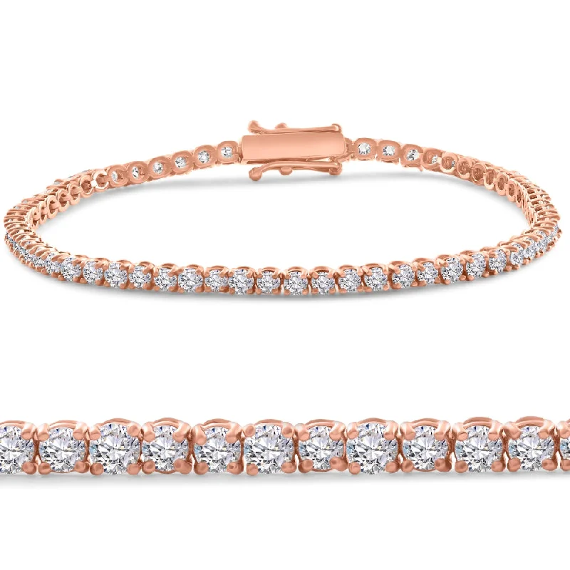 Exclusive Gemstone Jewelry Markdowns – Shop Now 4 Ct Diamond Tennis Bracelet 14k White, Yellow, or Rose Gold Lab Grown 7"