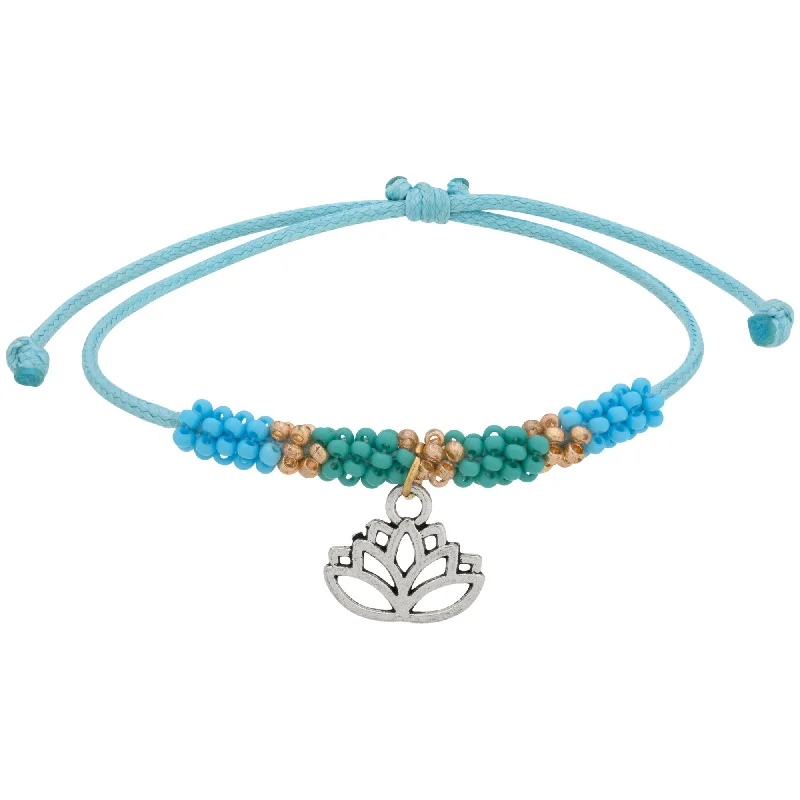 Last Chance To Grab Your Favorite Jewelry At A Discount Beaded Lotus Aqua Bracelet!